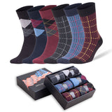 Men's Bamboo Dress Socks, 6 Pairs With Gift Box, Size 8-11.5, Moisture-Wicking