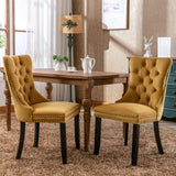 Set of 2 Contemporary Velvet Upholstered Dining Chair