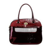 Sleek and Steady Vegan Leather Retro Crystal Overnight Latch on Bag