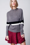 Grey Knitted Jumper With Stripe