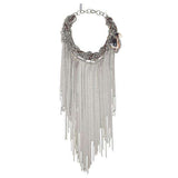 Fringes Statement Necklace With Agate Stone.