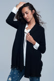 Ribbed Oversized Cardigan in Black