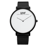 Black LWoF Ladys World of Fashion Steel Strap Water-Resistance Quartz Watch