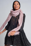 Lightweight Knitted Scarf in Pink