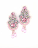 Floral Drop Earrings in Light Pink Color