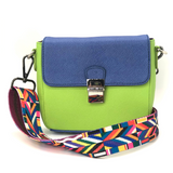 Tiny Leather Handbag -Blue/Lime (Option 2)