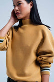 Mustard Glitter Sweater With Mock Neck