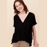 Short Sleeve Loose Top -Black