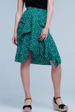 Green Skirt With Flower Print