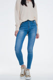 Skinny Jeans in Light Denim With Ankle Detail