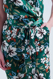 Green Jumpsuit With Floral Print