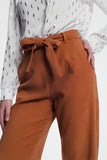 High Waisted Camel Coloured Pants