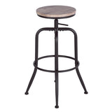 Oak Curved Leg High Bar Stool