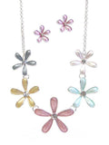 Multi Flower Link Necklace Set