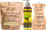 Cellulite Treatment Set - Coffee Scrub -Coffee Butter - Anti-Cellulite Massage Oil