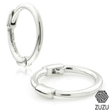 Silver Thin Hoop Cartilage Huggie Earrings