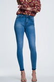 Skinny Jeans With Slightly Darker Ankle Detail