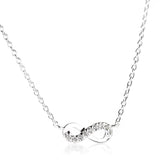 Sterling Silver Crystal Infinity Choker Necklace