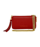 Trouvaille Pebbled Leather Smartphone Wristlet & Crossbody Wallet - Red