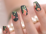 Polka Dot Rose Nail Wraps