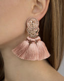 Earrings With Tassels in Nude Color