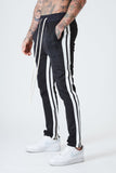 Double Stripe Track Pants - Black