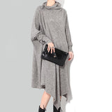 Bonhoeffer Asymmetrical Scarf Dress - Gray