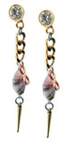 Earrings With Agate Stone and Studs in 2 Colors Available.