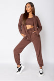 Brown 3 Piece Hoody & Jogger Lounge Set