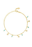 Turquoise Star Gemstone Bracelet Gold