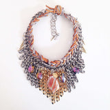 Orange Boho Chic Statement Necklace