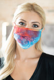 Rfm6006-Rtd023 - Tie Dye Reusable Pleated Face Mask for Adults