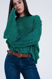 Oversized Green Knitted Sweater