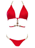 June Strappy Triangle Top & Tango Bottom - Red