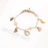 18kt Gold Plated Charms Bracelet. Gold Charm Bracelet.