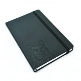 Corgi Notebook – A5, Hardcover, Black PU Leather, 100gsm Lined Pages, Bookmark