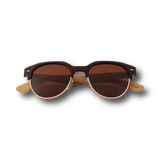 Real Bamboo Vintage Browline Style RetroShade Sunglasses by WUDN