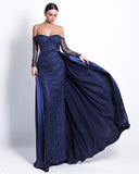 Blue Off Shoulder Gown