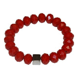 Cube Hematite Bracelet - Cherry