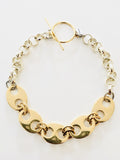 Gold Plated Oversized Marine Chain Necklace and Bracelet.