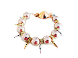 Handmade Statement Bracelet With Vintage Rose Pearls, Swarovski Crystals, Rhinestones and Gold, Silver, Rose Gold Plated