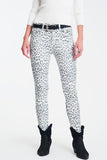 Super Skinny Jeans in White With Leopard Print