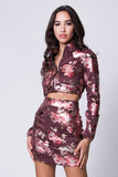 Floral Print Two Piece Skirt Set