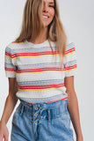 Mixed Stripe Knitted Sweater