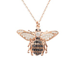 Honey Bee Pendant Necklace Rosegold