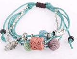 Lava Stone Essential Oil Bracelet - Teal Lava Charms