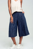 Tailored Culottes in Navy