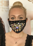 Shine Crystal Face Mask - Black