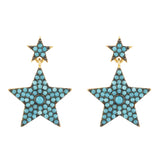 Star Double Drop Earring  Turquoise