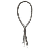 Lariat & Y Necklace in Silver Plated Brass 4 Colors